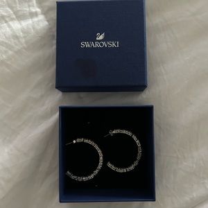 Swarovski silver hoops